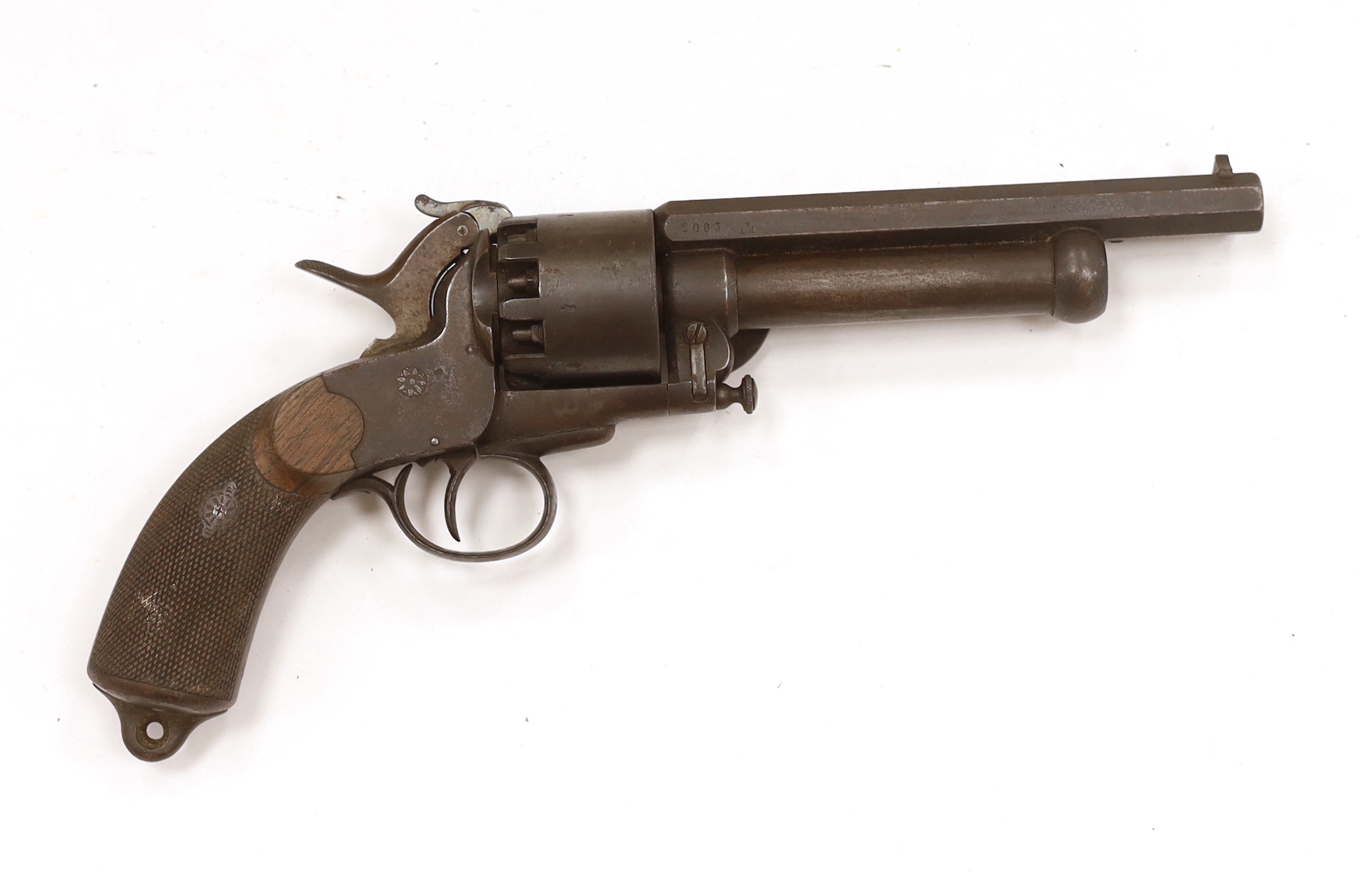A good scarce nine short Le Matt 'Grape-Shot' single action percussion revolver